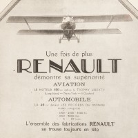 Grafika reklamowa marki RENAULT, z tygodnika L'Illustration. Lata 20. XX w.
